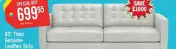The Brick Theo 85 Top-Grain Genuine Leather Sofa with Removable Back Cushion and Wood Feet offer