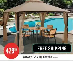 The Brick Costway 12' X 10' Outdoor Patio Gazebo Canopy Shelter Double Top Sidewalls Netting Brown offer