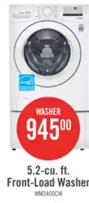 The Brick LG LG 5.2 Cu. Ft. Front-Load High-Efficiency Washer - White - Stackable offer