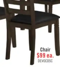 The Brick Devon Dining Chair with Vegan Leather Fabric, Wood - Dark Brown offer