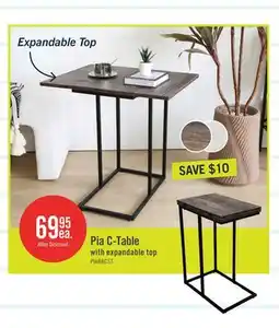 The Brick Pia 18 C-Table with Expandable Top - Brown offer