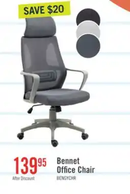 The Brick Bennet 24.4 Adjustable Mesh Office Chair – Grey offer