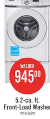The Brick Samsung 5.2 Cu. Ft. Front-Load Washer - White - Stackable - WF45T6000AW/A5 offer