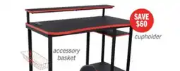The Brick Herman 50 Gaming Office Desk - Black with Red Trim offer