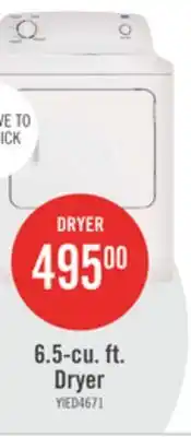 The Brick Inglis 6.5 Cu. Ft. Electric Dryer - White - YIED4671EW offer