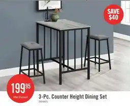 The Brick 3-Pc. Counter Height Dining Set offer