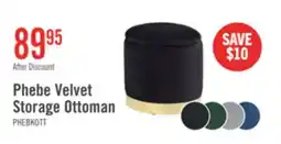 The Brick Phebe 16.5 Storage Ottoman with Gold Trim Base - Black offer