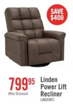 The Brick Linden 35.5 Leather-Look Power Reclining Lift Chair - Brown offer