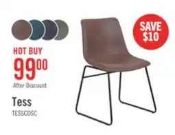 The Brick Tess Dining Chair with Leather-Look Fabric, Metal - Brown offer