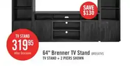 The Brick Brenner 64 TV Stand with Storage and Cable Management for TVs up to 60 - Charcoal offer