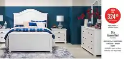 The Brick Ella Panel Bed with Headboard & Frame, Chevron Pattern, White - Queen Size offer