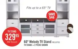 The Brick Melody 60 TV Stand with Storage and Cable Management for TVs up to 65- White offer
