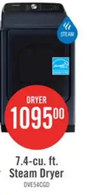 The Brick Samsung 7.4 Cu. Ft. Electric Dryer with Steam - Navy - DVE54CG7155DAC offer