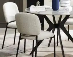 The Brick Luka 5pc Dining Set with Table & 4 Chairs, Sintered Stone Top, Metal, 43.5W Round - Grey/Taupe offer