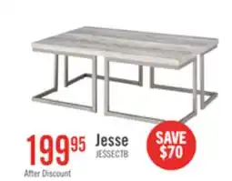 The Brick Jesse 47 Modern Coffee Table - Grey and Pewter with Metal Base offer