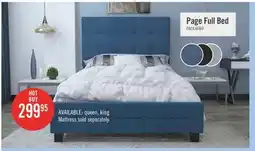 The Brick Page Upholstered Bed in Blue Linen-Look Fabric, Button Tufted - Full Size offer