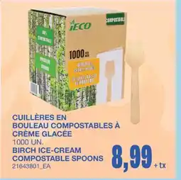 Wholesale Club BIRCH ICE-CREAM COMPOSTABLE SPOONS, 1000 UN offer