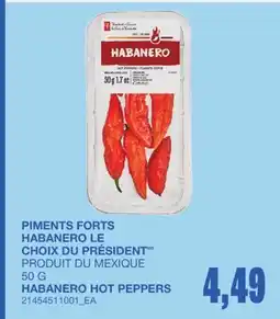 Wholesale Club PIMENTS FORTS HABANERO LE CHOIX DU PRÉSIDENT offer