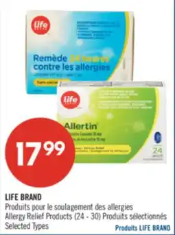 Pharmaprix LIFE BRAND Allergy Relief Products offer