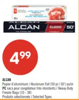 Pharmaprix ALCAN Aluminum Foil (50') or PC Heavy-Duty Freezer Bags (10 - 38) offer