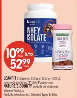 Pharmaprix LEANFIT Collagen (253 g - 258 g), Protein Powder or NATURE'S BOUNTY Vitamin Products offer