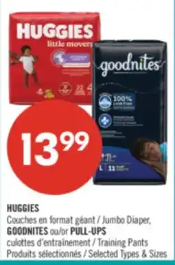 Pharmaprix HUGGIES Jumbo Diaper, GOODNITES or PULL-UP Training Pants offer