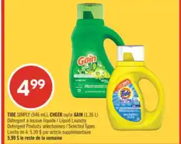 Pharmaprix TIDE SIMPLY (946 mL), CHEER or GAIN (1.36 L) Liquid Laundry Detergent offer