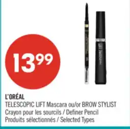 Pharmaprix L'ORÉAL TELESCOPIC LIFT Mascara or BROW STYLIST Definer Pencil offer