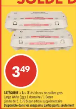 Pharmaprix CATÉGORIE A Large White Eggs 1Dozen offer
