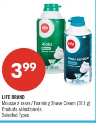 Pharmaprix LIFE BRAND Foaming Shave Cream offer