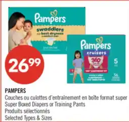 Pharmaprix PAMPERS Super Boxed Diapers or Training Pants offer