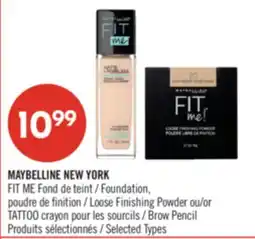 Pharmaprix MAYBELLINE NEW YORK FIT ME Foundation, Loose Finishing Powder or TATTOO Brow Pencil offer