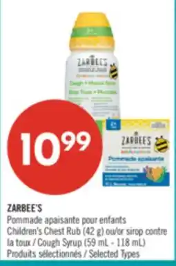 Pharmaprix ZARBEE'S Children's Chest Rub (42 g) or Cough Syrup (59 mL - 118 mL) offer