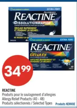 Pharmaprix REACTINE Allergy Relief Products offer