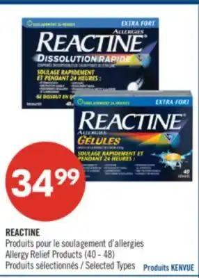 Pharmaprix REACTINE Allergy Relief Products offer