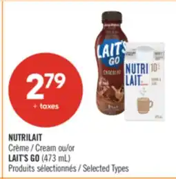 Pharmaprix NUTRILAIT Cream or LAIT'S GO (473 mL) offer