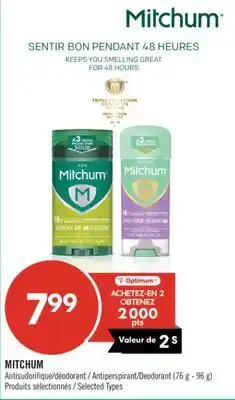 Pharmaprix MITCHUM Antiperspirant/Deodorant offer