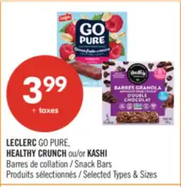 Pharmaprix LECLERC GO PURE, HEALTHY CRUNCH or KASHI Snack Bars offer