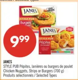Pharmaprix JANES STYLE Chicken Nuggets, Strips or Burgers offer