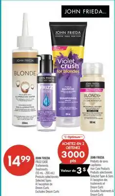 Pharmaprix JOHN FRIEDA Hair Care Products offer