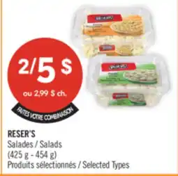 Pharmaprix RESER'S Salads offer