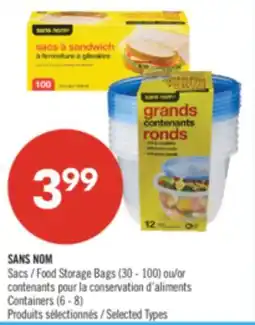 Pharmaprix NO NAME Food Storage Bags (30 - 100) or Containers (6 - 8) offer