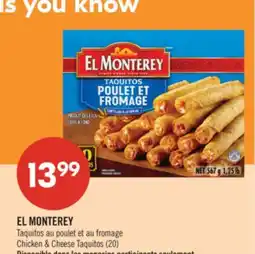 Pharmaprix EL MONTEREY Chicken & Cheese Taquitos offer