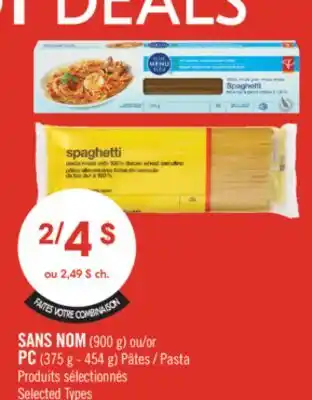 Pharmaprix NO NAME (900 g) or PC (375 g - 454 g) Pasta offer