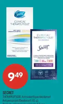 Pharmaprix SECRET THÉRAPEUTIQUE Antiperspirant/Deodorant (45g) offer