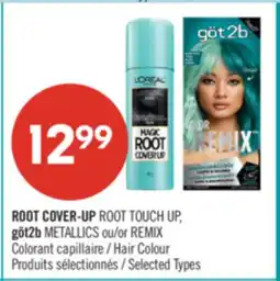 Pharmaprix ROOT COVER-UP ROOT TOUCH UP, göt2b METALLICS or REMIX Hair Colour offer
