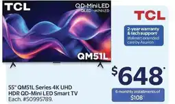Walmart TCL 55" QM51L Series 4K UHD HDR QD-Mini LED Smart TV offer