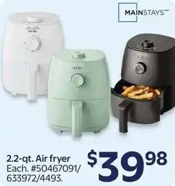 Walmart MAINSTAYS 2.2-qt Air fryer offer