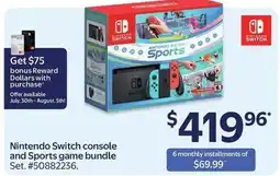 Walmart Nintendo Switch console and Sports game bundle offer