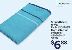 Walmart MAINSTAYS Striped beach towel offer